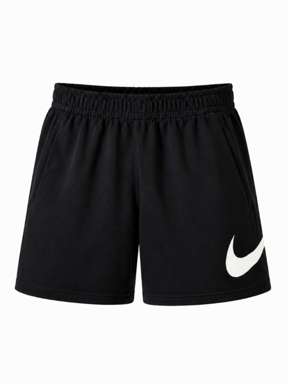 Nike Black Oversized Swoosh Fleece Shorts Men's Medium